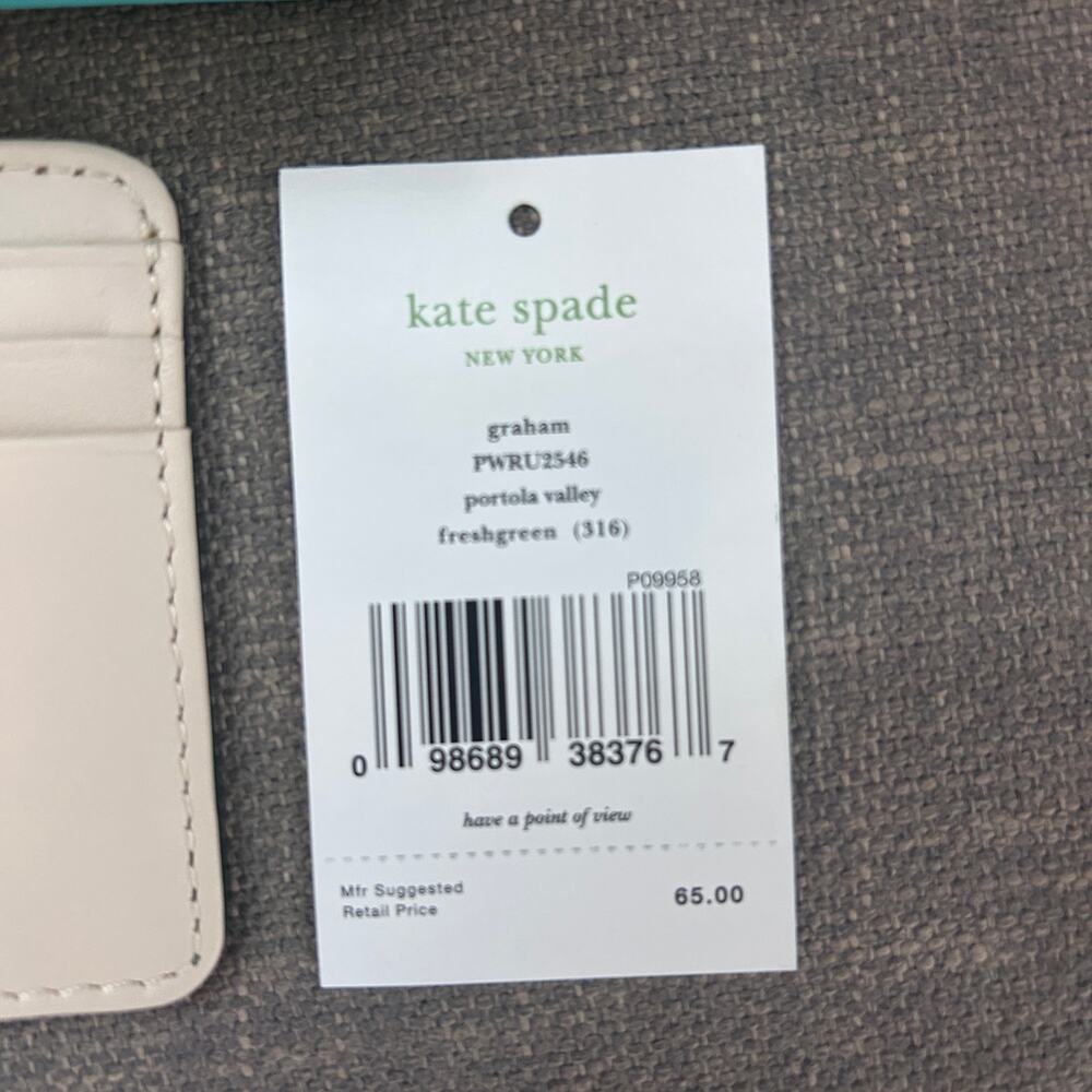Kate Spade New York NEW IN BOX Freshgreen Graham  Leather Credit Card Holder - Picture 5 of 8
